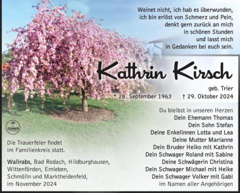 Traueranzeige Kathrin Kirsch