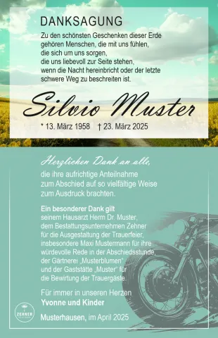 Danksagung Mustermann