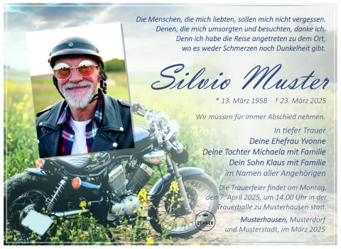Traueranzeige Mustermann